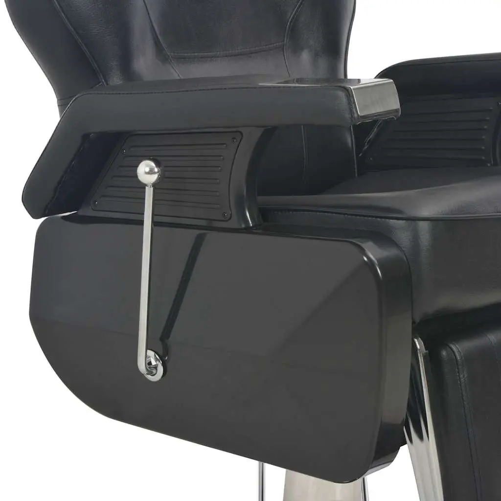 Barber Chair Adjustable Headrest Footrest Black Faux Leather 360 Degree Rotatable Seat