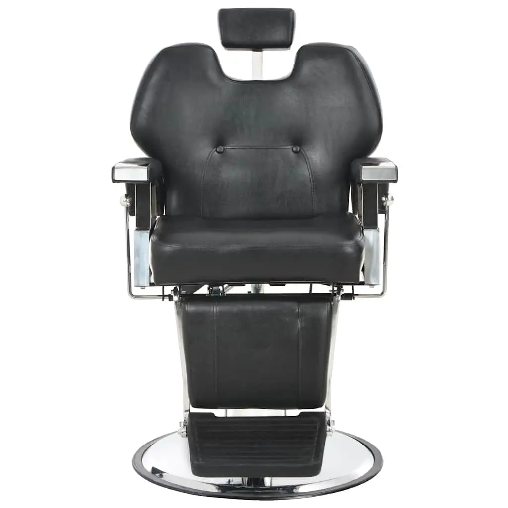 Black Barber Chair Durable Faux Leather 360 Degree Rotatable Adjustable Backrest Headrest for Salon Use