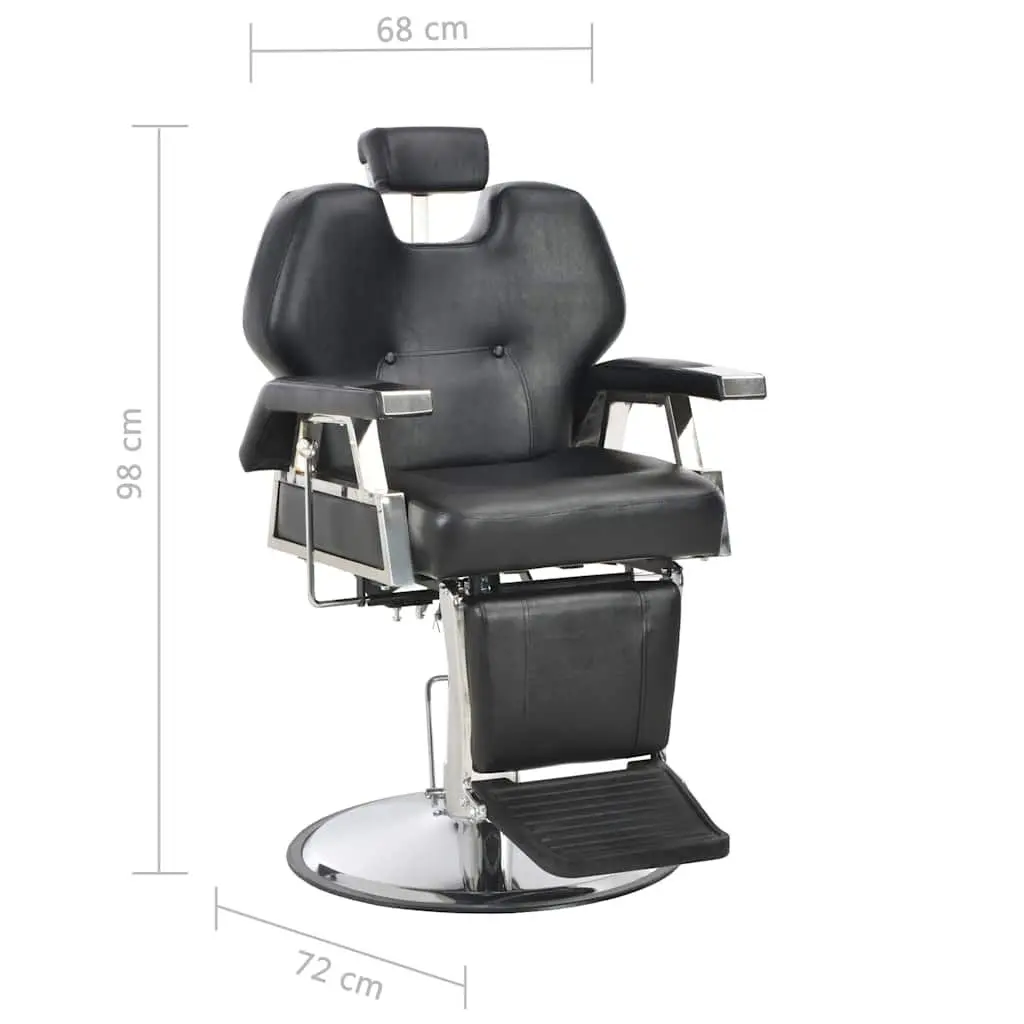 Black Barber Chair Durable Faux Leather 360 Degree Rotatable Adjustable Backrest Headrest for Salon Use