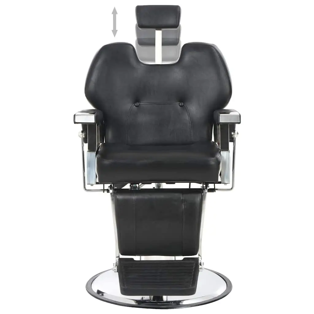 Black Barber Chair Durable Faux Leather 360 Degree Rotatable Adjustable Backrest Headrest for Salon Use