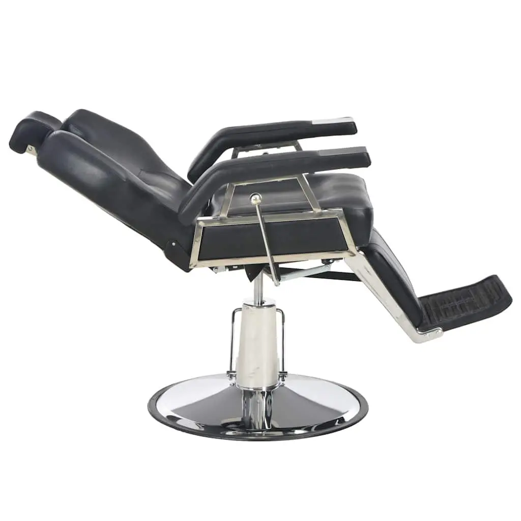 Black Barber Chair Durable Faux Leather 360 Degree Rotatable Adjustable Backrest Headrest for Salon Use