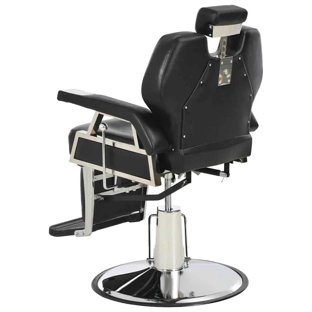 Black Barber Chair Durable Faux Leather 360 Degree Rotatable Adjustable Backrest Headrest for Salon Use