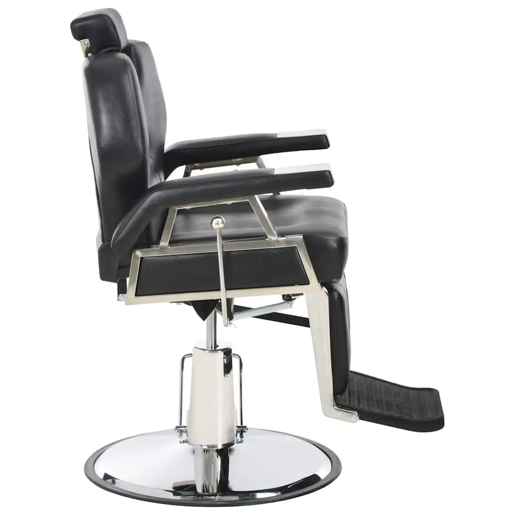 Black Barber Chair Durable Faux Leather 360 Degree Rotatable Adjustable Backrest Headrest for Salon Use