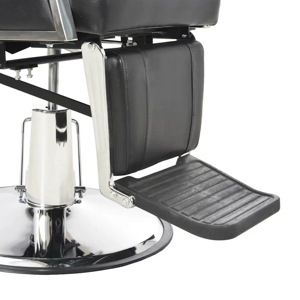 Black Barber Chair Durable Faux Leather 360 Degree Rotatable Adjustable Backrest Headrest for Salon Use