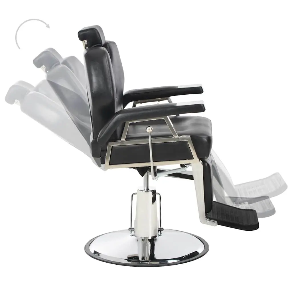 Black Barber Chair Durable Faux Leather 360 Degree Rotatable Adjustable Backrest Headrest for Salon Use