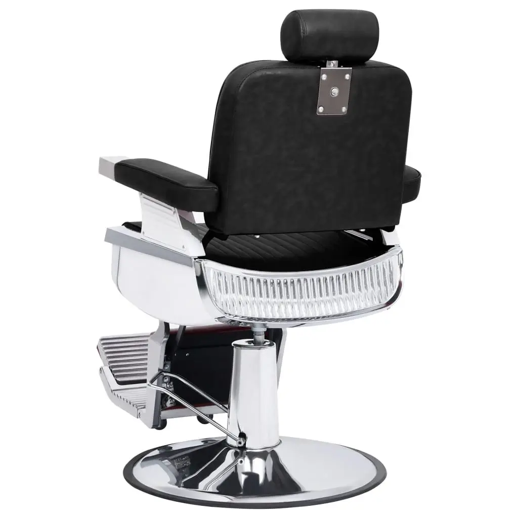 Barber Chair Black 360 Rotatable Adjustable Backrest and Headrest Faux Leather Upholstery