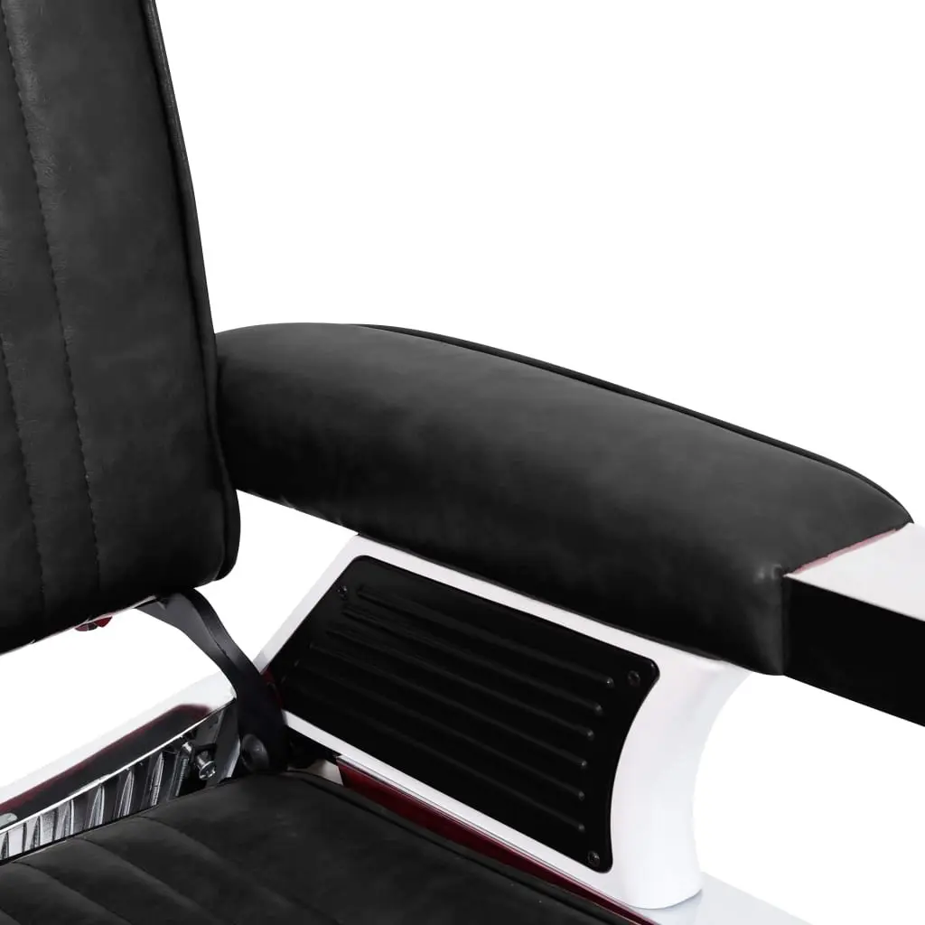 Barber Chair Black 360 Rotatable Adjustable Backrest and Headrest Faux Leather Upholstery