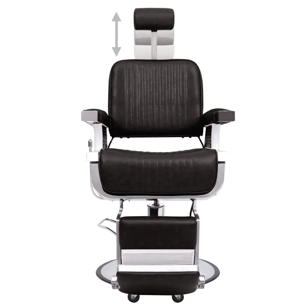 Barber Chair Black 360 Rotatable Adjustable Backrest and Headrest Faux Leather Upholstery
