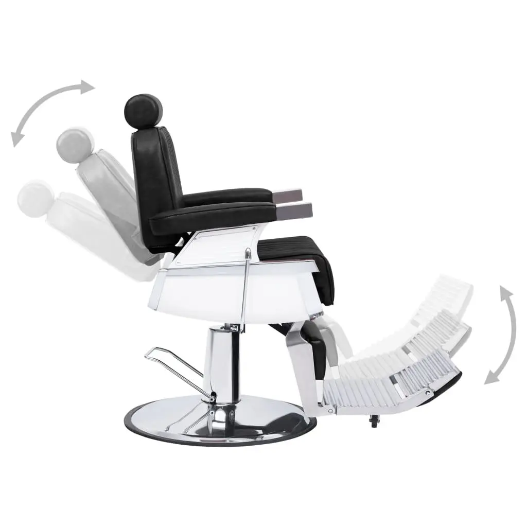 Barber Chair Black 360 Rotatable Adjustable Backrest and Headrest Faux Leather Upholstery