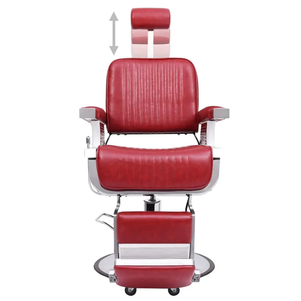 Barber Chair Red Salon Furniture Hairdressing Reclining Seat Adjustable Headrest