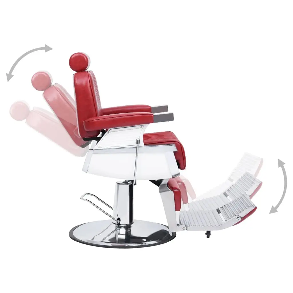 Barber Chair Red Salon Furniture Hairdressing Reclining Seat Adjustable Headrest