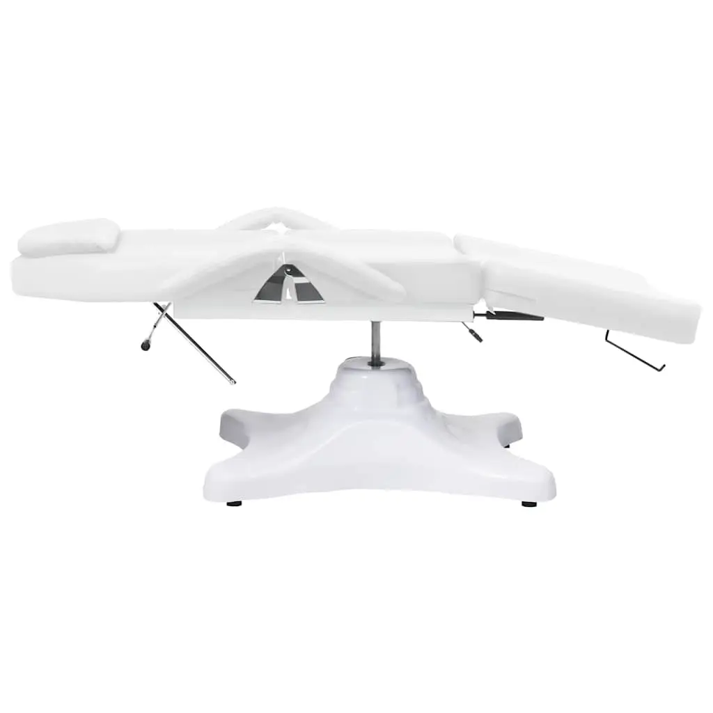 Massage Table White Adjustable Height 180x62cm 360 Degree Rotation Removable Armrest
