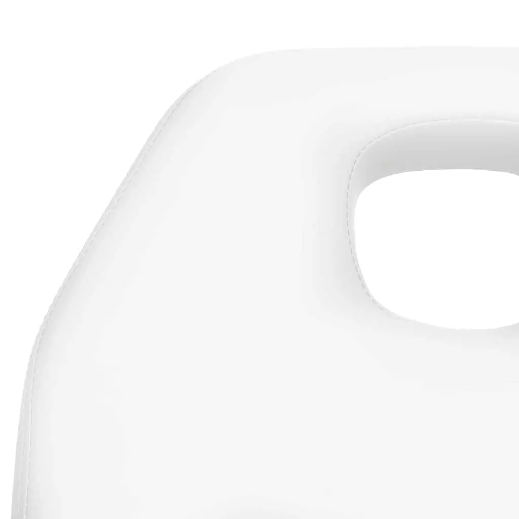 Massage Table White Adjustable Height 180x62cm 360 Degree Rotation Removable Armrest