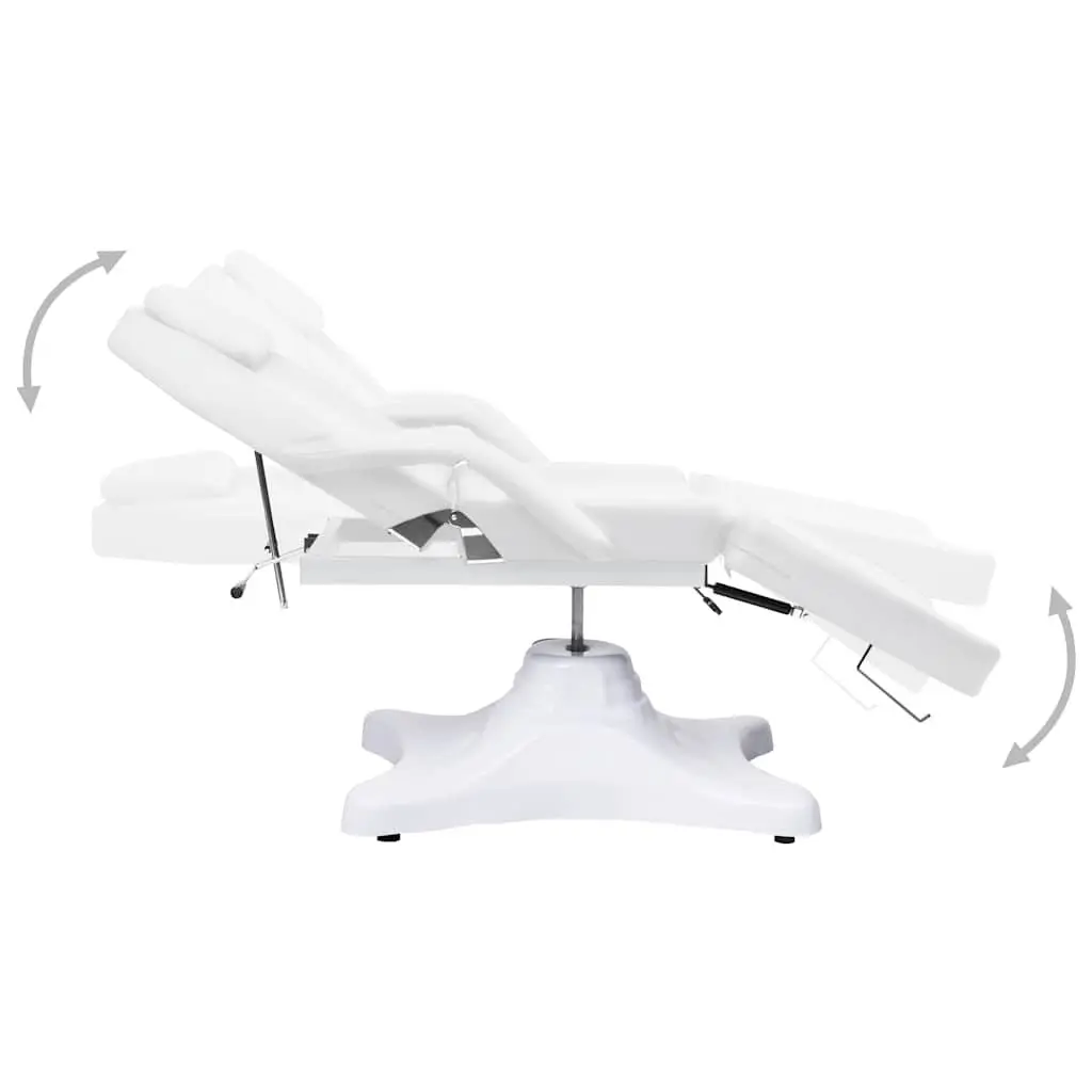 Massage Table White Adjustable Height 180x62cm 360 Degree Rotation Removable Armrest