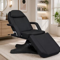 Massage Table Black Adjustable Facial Beauty Treatment Salon Bed Rotating 180cm
