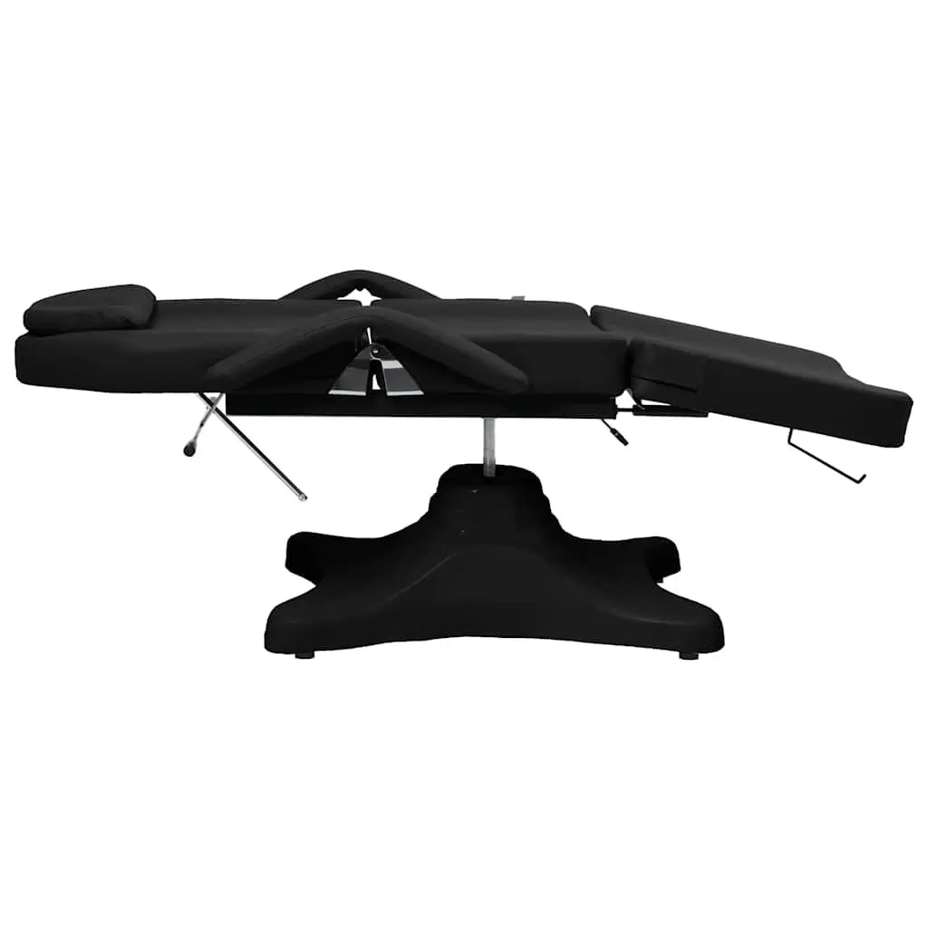 Massage Table Black Adjustable 180cm 360 Degree Rotating for Beauty Treatment and Salon Use