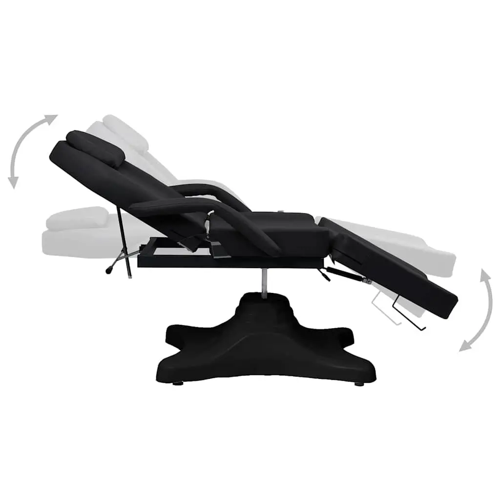 Massage Table Black Adjustable 180cm 360 Degree Rotating for Beauty Treatment and Salon Use