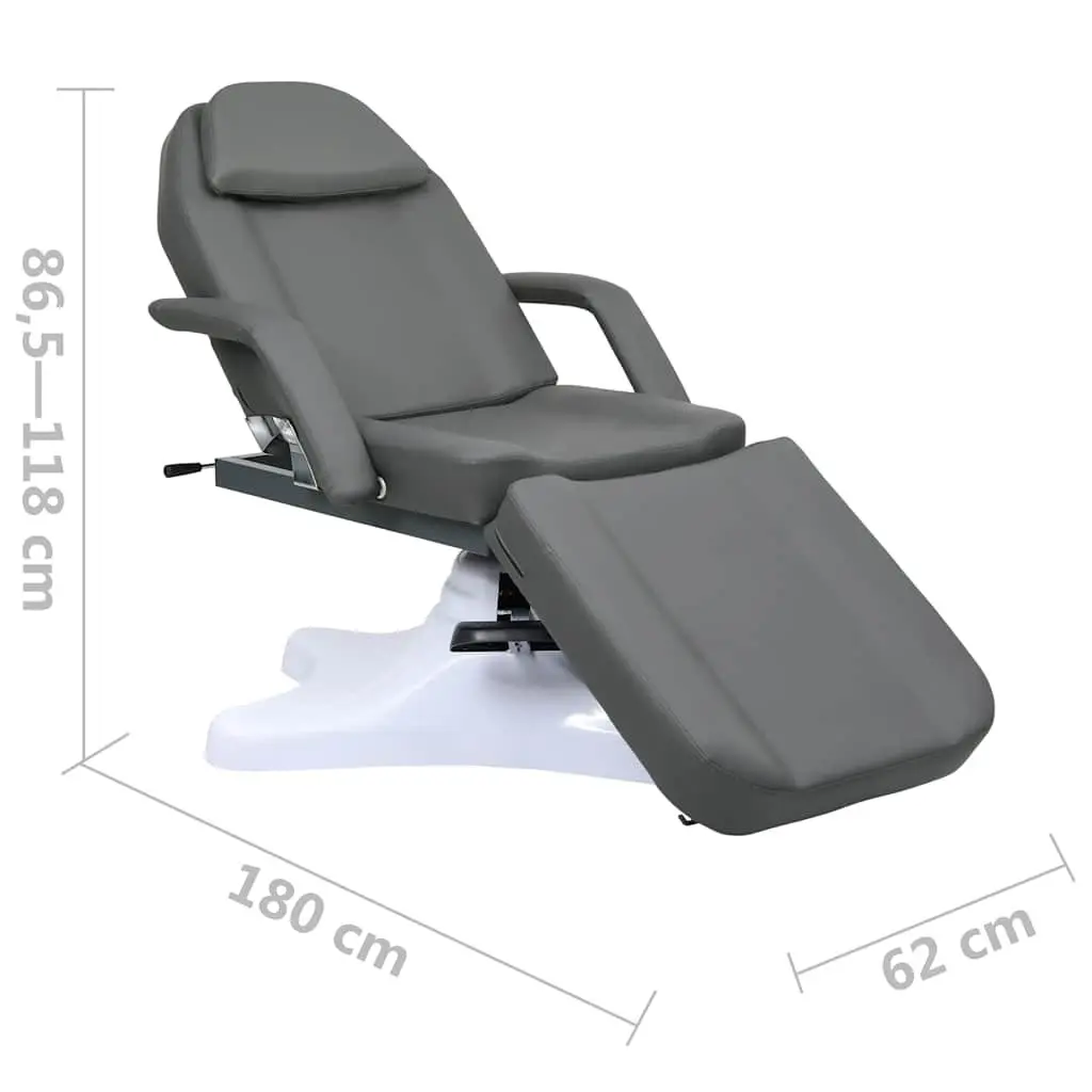 Massage Table Grey Adjustable Backrest Footrest Rotating 360 Degree