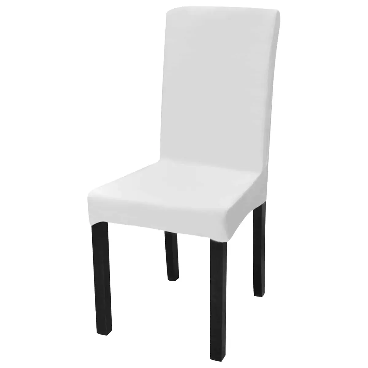 Chair Covers White Stretchable Straight Slipcovers 6 Piece Washable