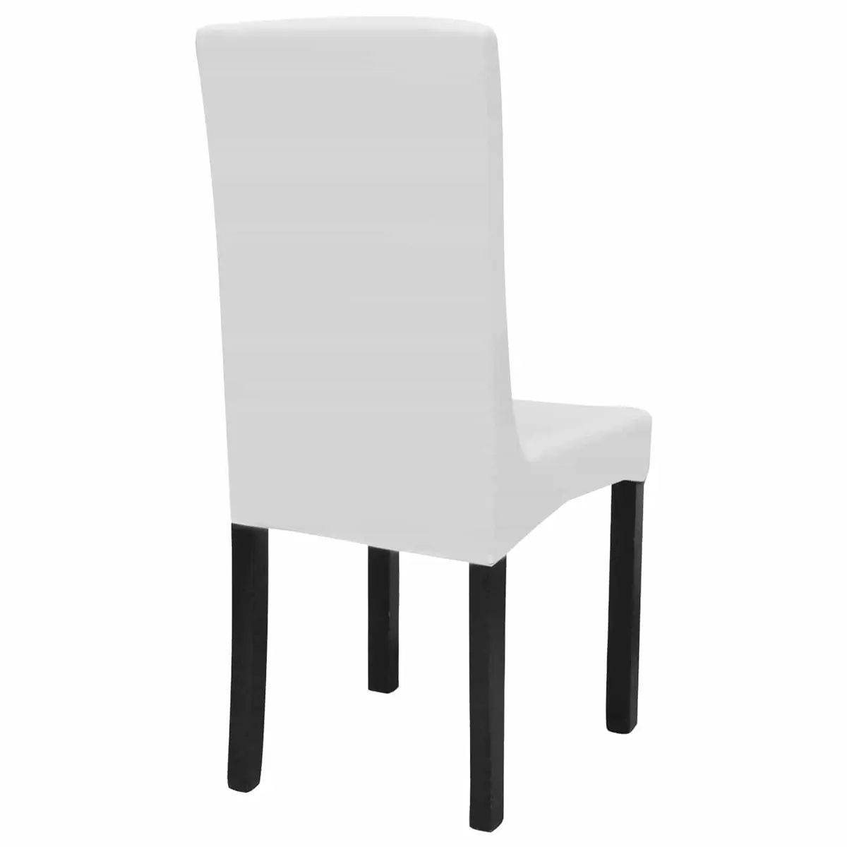 Chair Covers White Stretchable Straight Slipcovers 6 Piece Washable