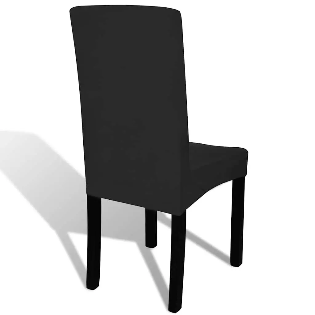 Slipcover Black Stretch Chair Cover 6 Pack Wrinkle Resistant Easy Clean