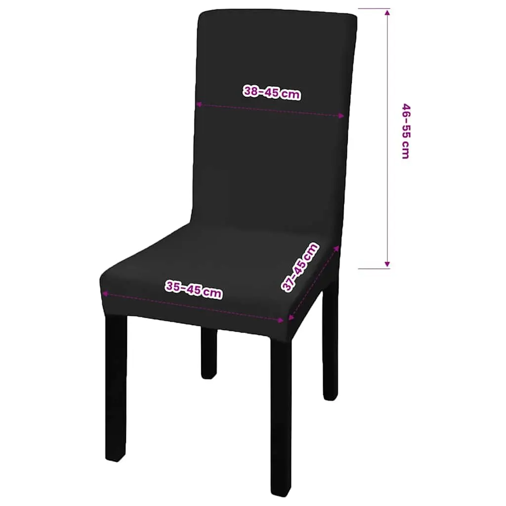 Slipcover Black Stretch Chair Cover 6 Pack Wrinkle Resistant Easy Clean