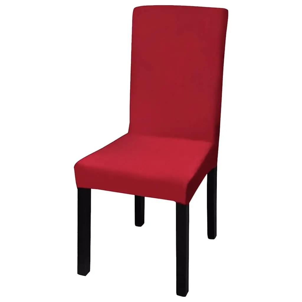 Chair Covers Bordeaux Red Stretch Slipcover Set 6 Piece Universal Fit Wrinkle Resistant