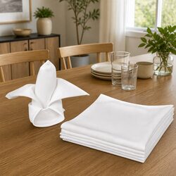 Confidently Present with 50 White Dinner Napkins, 50x50cm