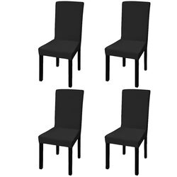 Compact Black Chair Covers Set - 4 pcs, Easy to Use