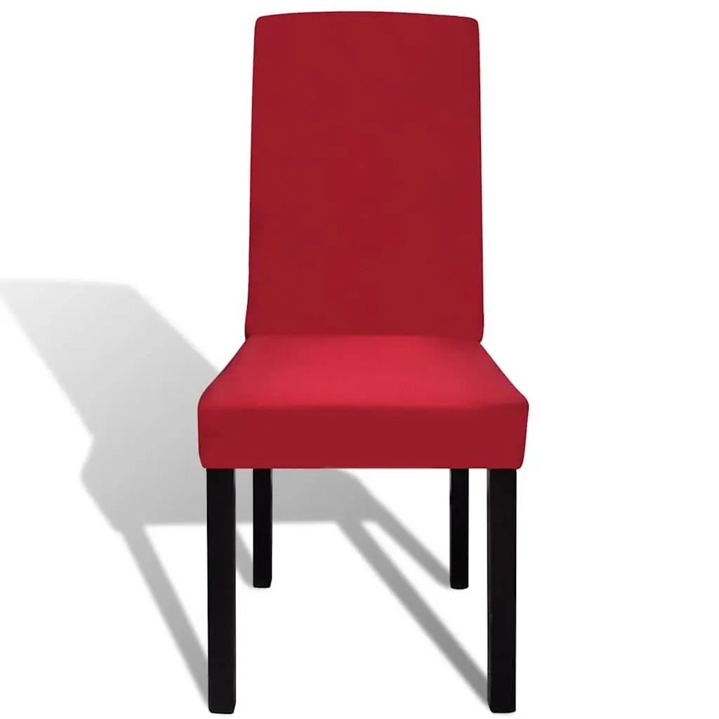 Chair Cover Red Stretchable Set 4 pcs Soft Wrinkle Resistant