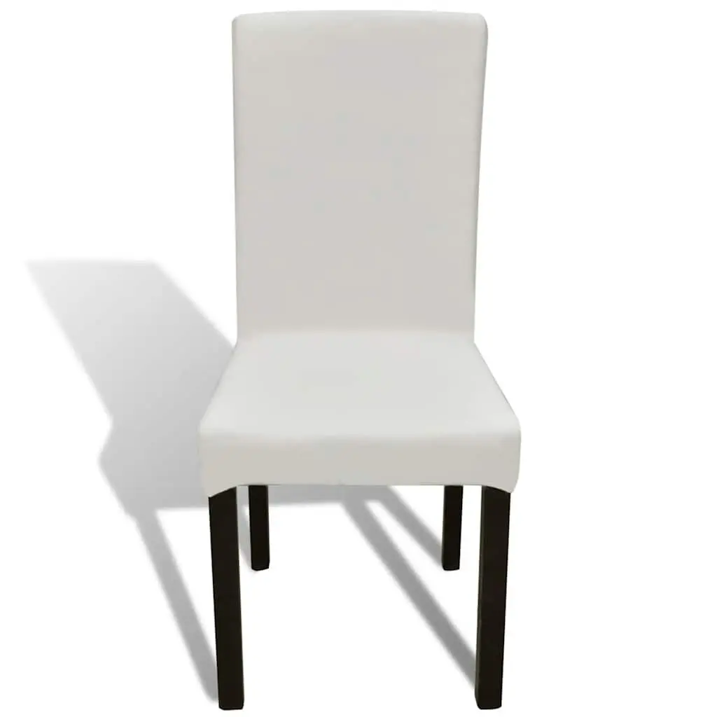 Chair Cover Set Cream Stretchable 4 Pieces Soft Wrinkle Resistant Fabric