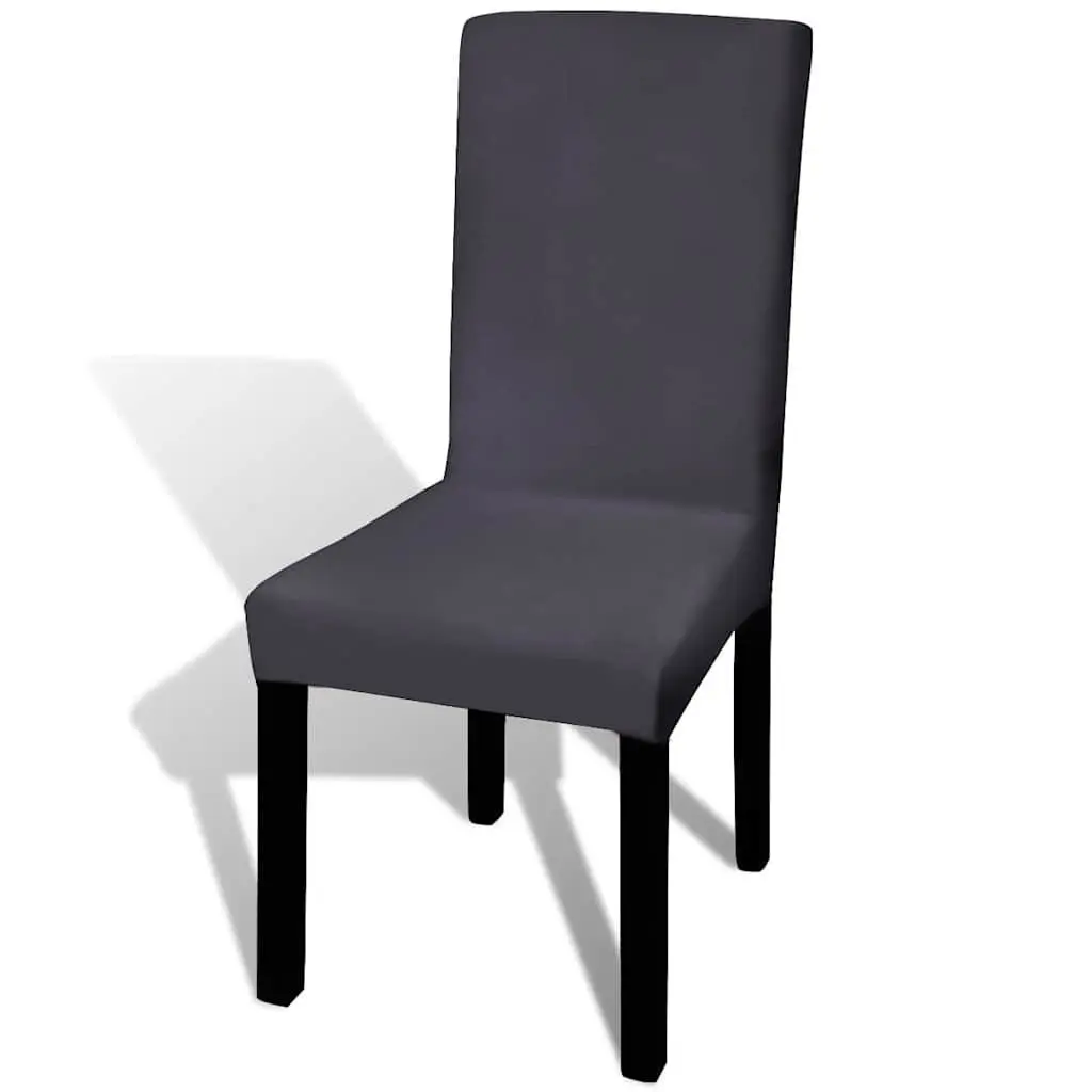 Chair Cover Set 6 pcs Anthracite Stretchable Soft Wrinkle Resistant