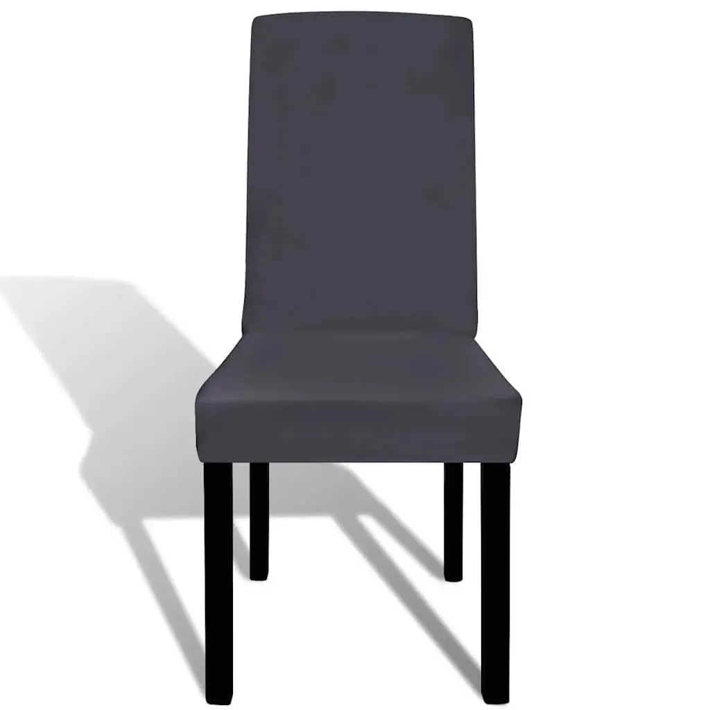 Chair Cover Set 6 pcs Anthracite Stretchable Soft Wrinkle Resistant