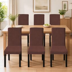 Brown Chair Covers - 6 Pieces, Easy and Convenient Fit