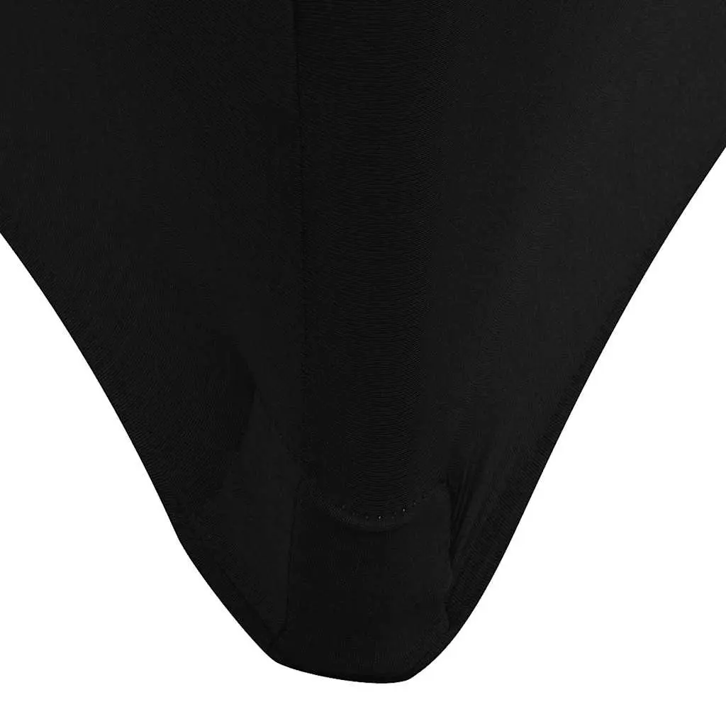 Stretch Table Slipcovers Black 120x60.5x74cm 2 Pieces Flexible Fit