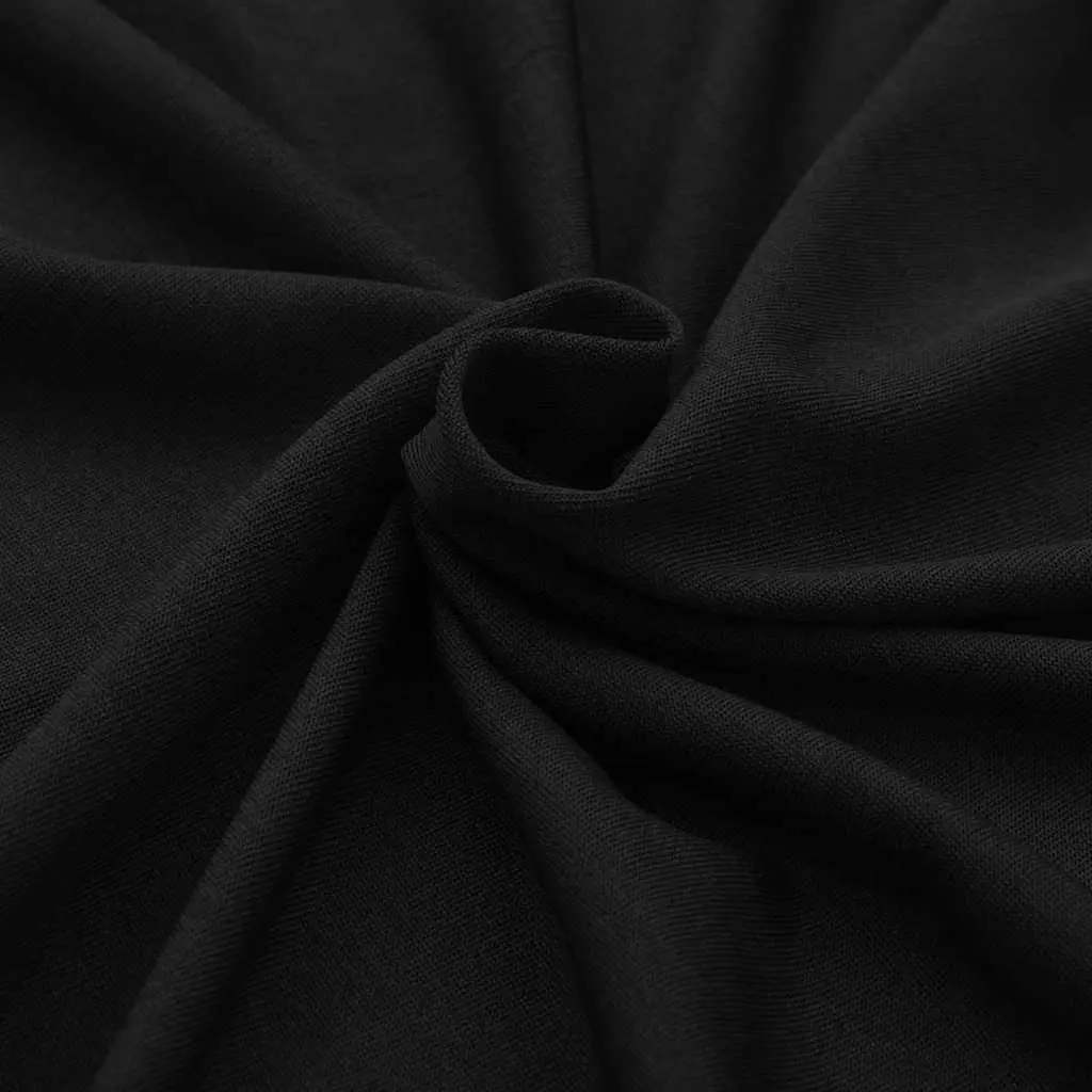 Stretch Table Slipcovers Black 120x60.5x74cm 2 Pieces Flexible Fit