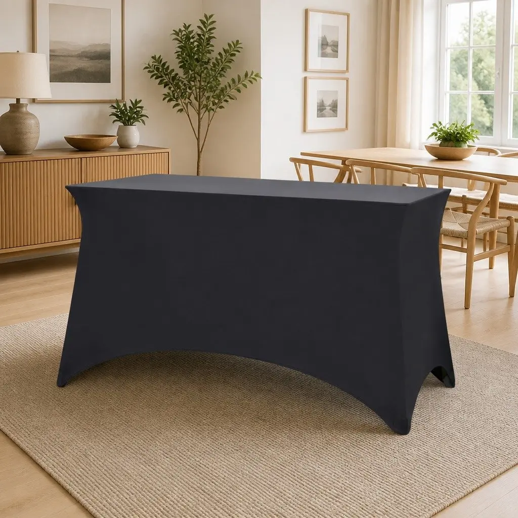 Stretch Table Slipcovers Anthracite 2 pcs Rectangular Easy Application