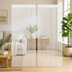White String Curtains 2 Pack 100x250 cm for Easy Setup