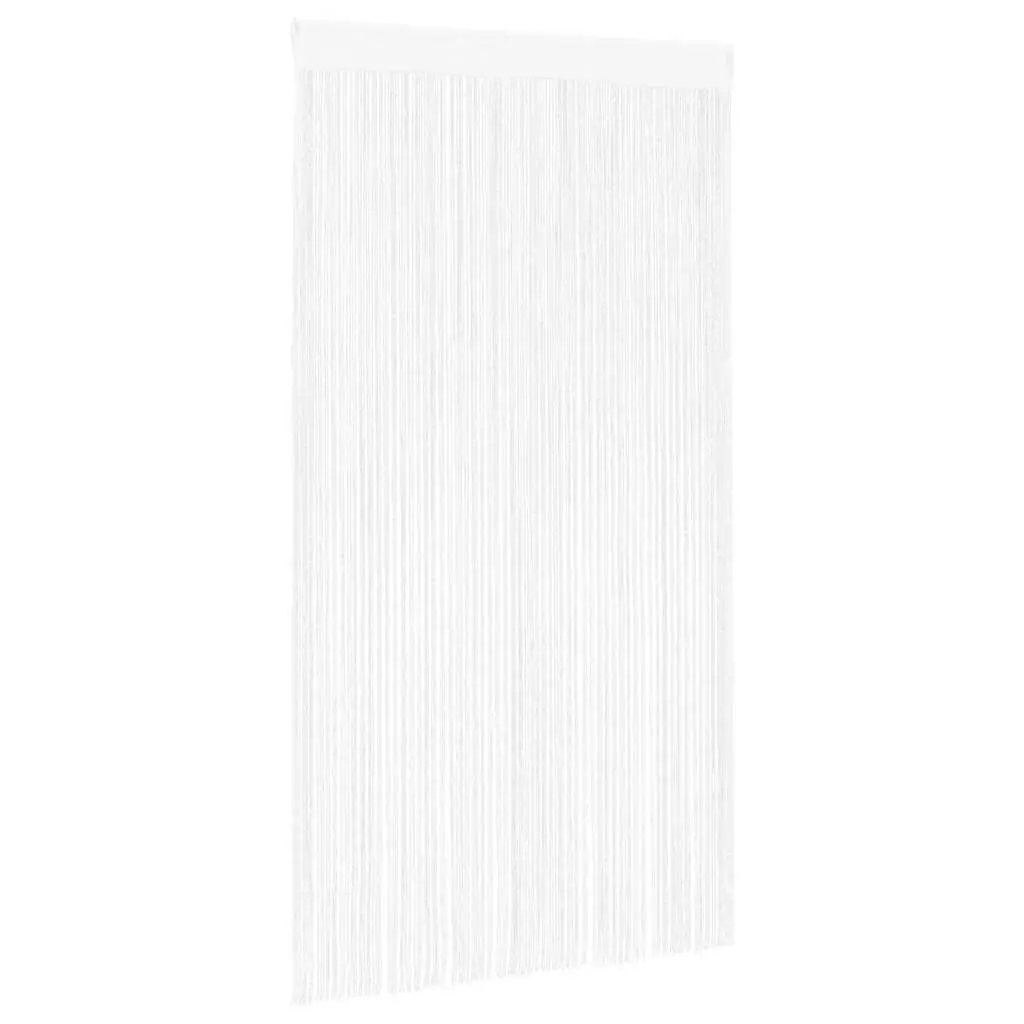 String Curtains White 100x250 cm 2 Pack Tunnel Top Polyester Room Divider Door Curtain Panel