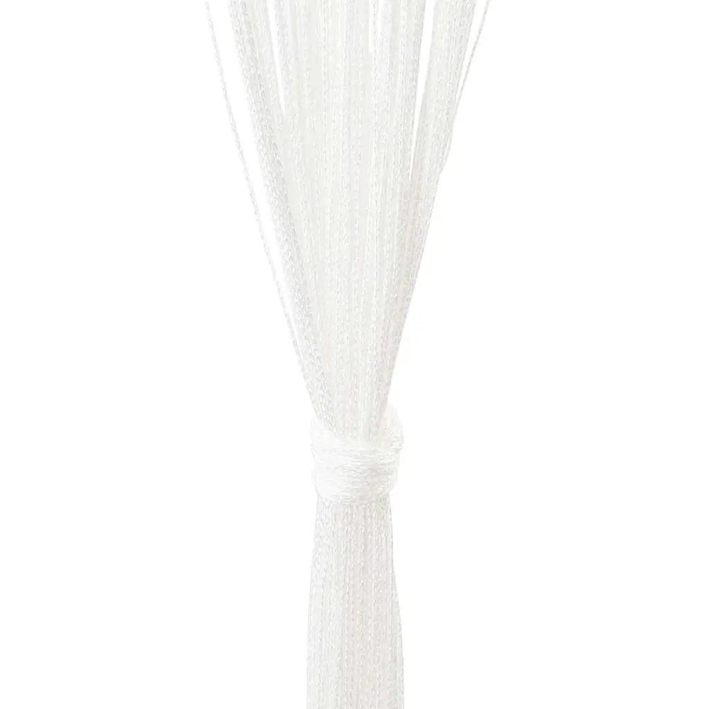 String Curtains White 100x250 cm 2 Pack Tunnel Top Polyester Room Divider Door Curtain Panel
