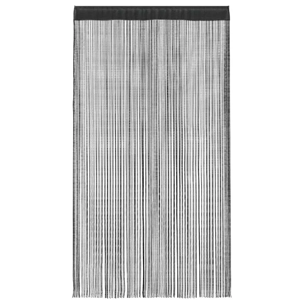 String Curtains Black 140x250 cm 2 Piece Room Divider Door Decor Panels
