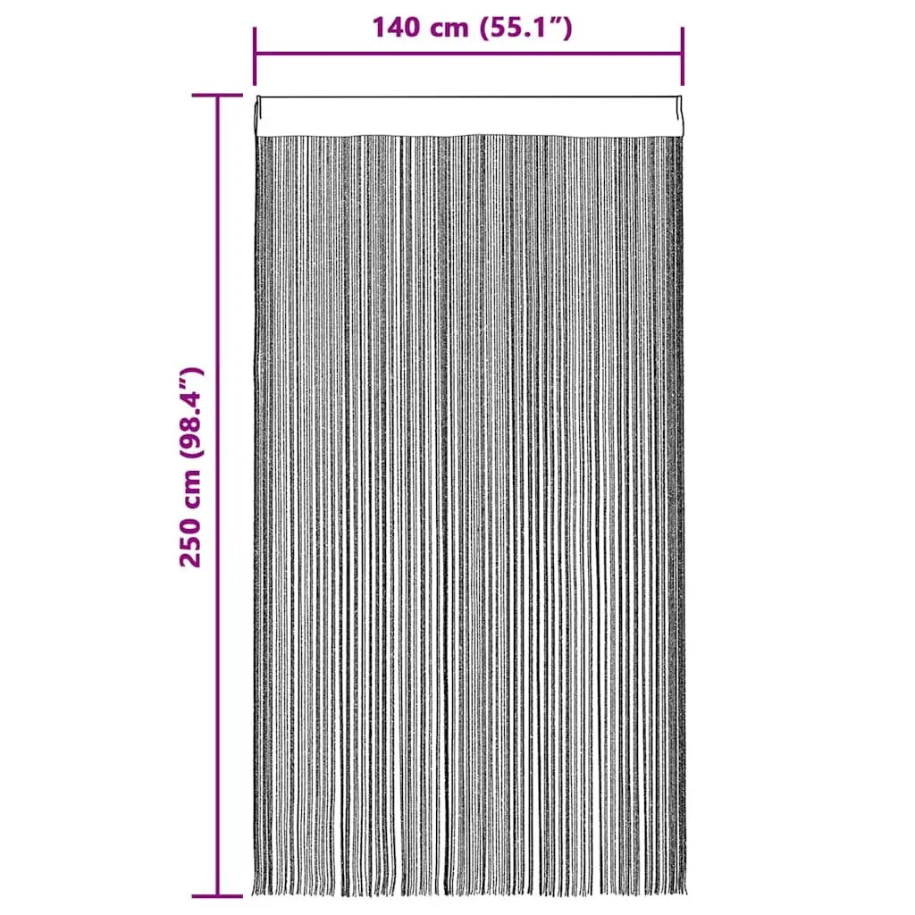 String Curtains 2 pcs 140x250 cm Cream Room Divider Door Window Panel Decor