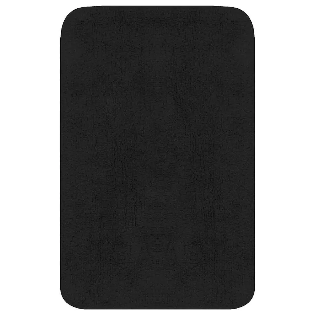Bathroom Mat Set Anthracite 3 Piece Cotton Non-Slip Bath Rug