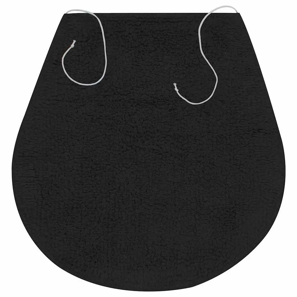 Bathroom Mat Set Anthracite 3 Piece Cotton Non-Slip Bath Rug