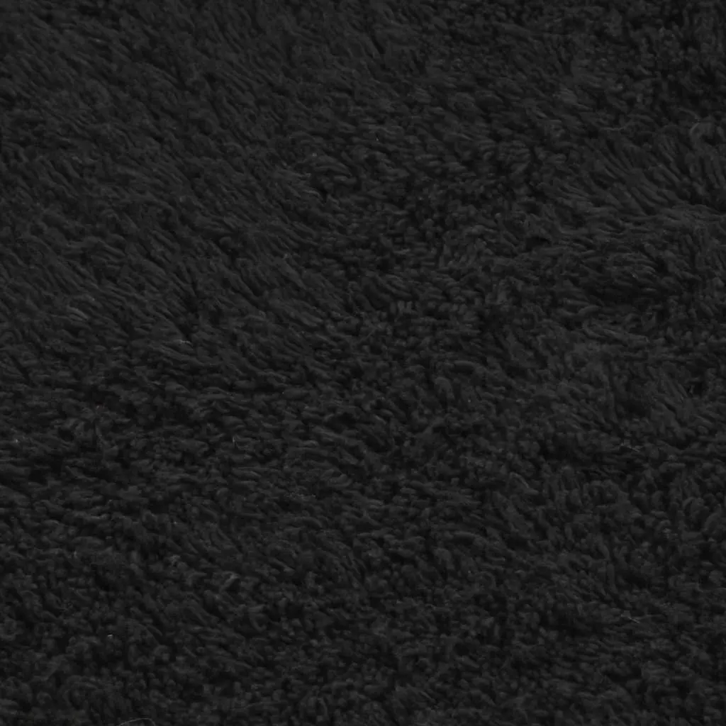 Bathroom Mat Set Anthracite 3 Piece Cotton Non-Slip Bath Rug