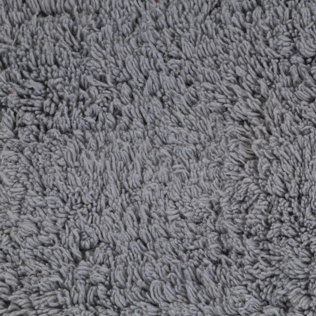 Bathroom Mat Set Grey Cotton 3 Piece Non-Slip Water Absorbent
