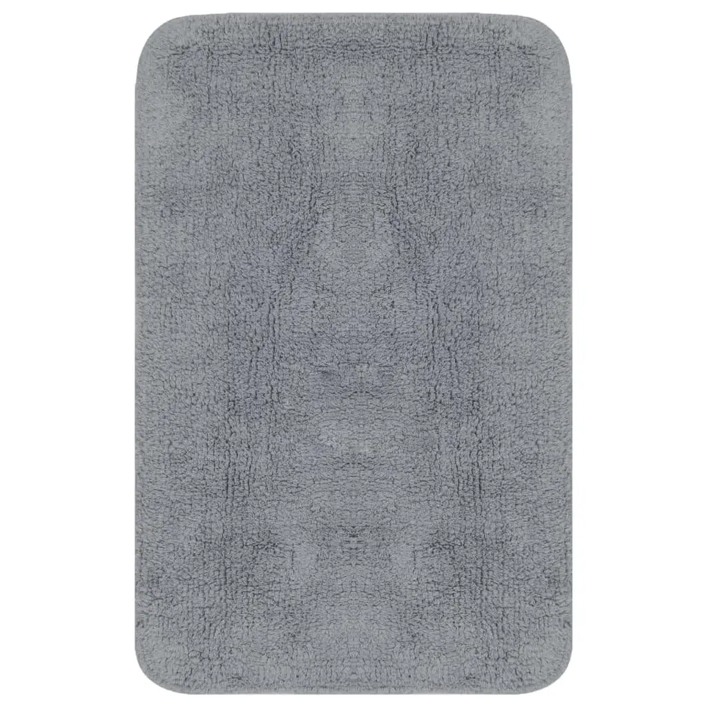Bathroom Mat Set 2 Pieces Grey Bath Pedestal Non-Slip Water Absorbent Floor Rug
