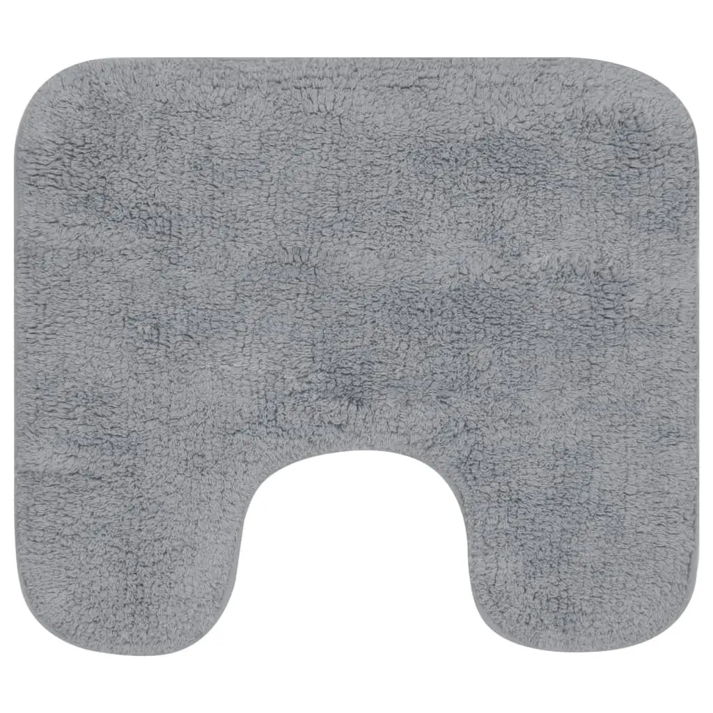 Bathroom Mat Set 2 Pieces Grey Bath Pedestal Non-Slip Water Absorbent Floor Rug