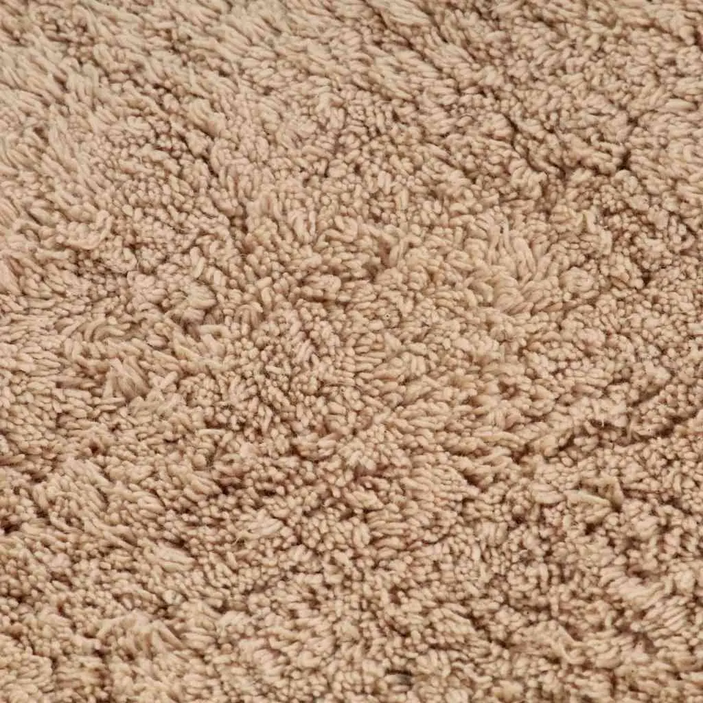 Bathroom Mat Set Beige 2 Pieces Non-Slip Bath Floor Pedestal Rugs