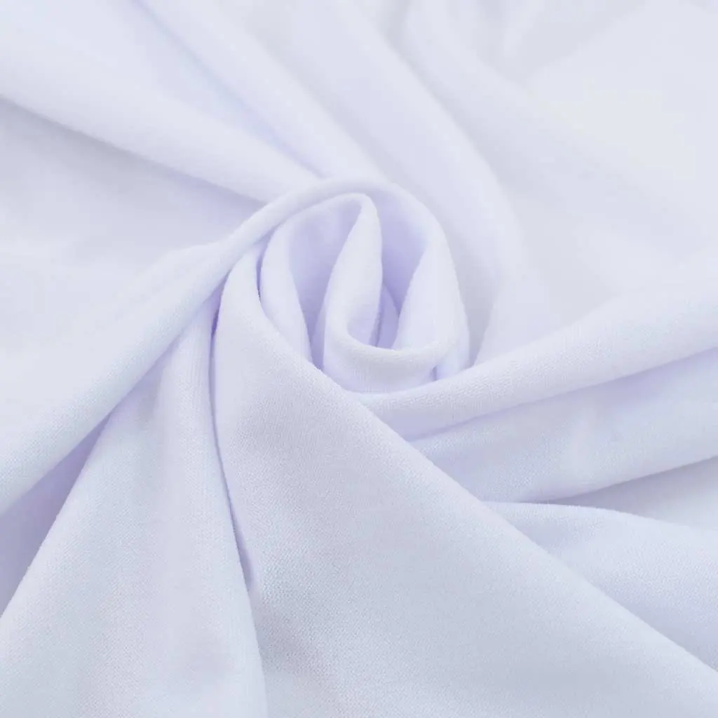 Stretch Table Cover White 183x76x74 cm Fitted Skirt 2 Pack